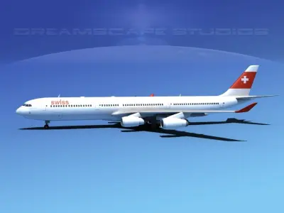 Airbus A340-600 Swiss Air 3D model