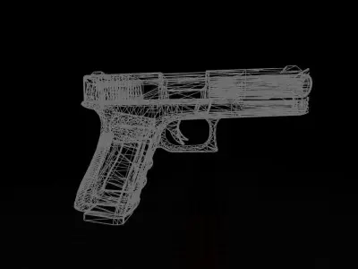 Compact Handgun Low-poly 3D model