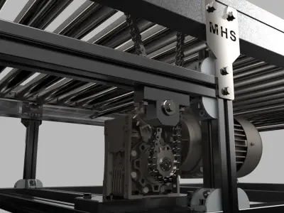 Roller Conveyor 1000mm 3D model 3D model