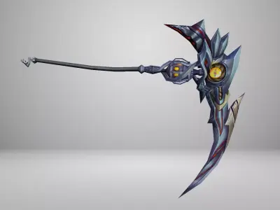Futuristic Scythe Low-poly 3D model 7