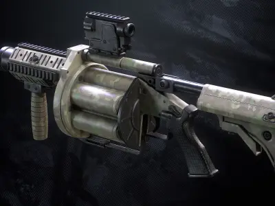 M32 Grenade Launcher Low-poly 3D model purchase