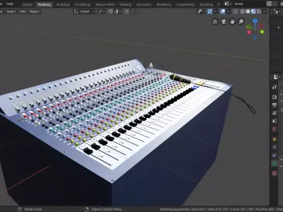 Custom professional sound mixer Free low-poly 3D model