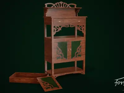 Art Nouveau Cabinet Low-poly 3D model