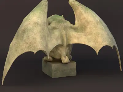 Stone Gargoyle Statue 3D model