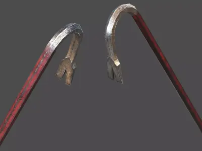 Crowbar PBR pair of swords Low-poly 3D model