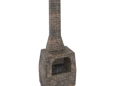 Medieval Brick Furnace Low-poly 3D model