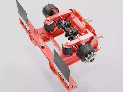 Talbert Trailer Flip Axle 3D model 3D model