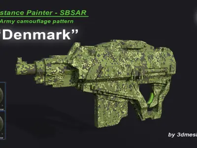 Denmark - Army Camouflage Pattern - SBSAR Material 3D model