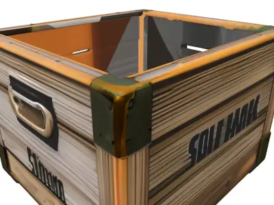 Detailed Wooden Ammunition Crate Low-poly 3D model