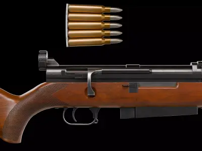 Norwegian Brondby military rifle Low-poly 3D model