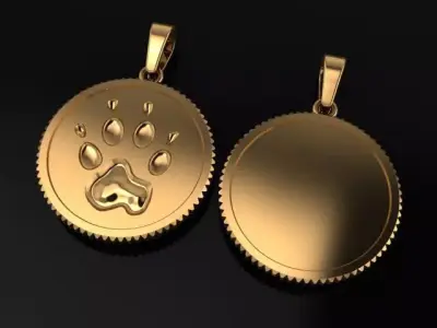 DOG COIN PENDANT Large Size 3D print model