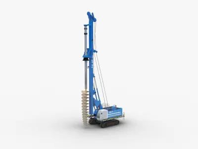 Piling Drill Low-poly 3D model