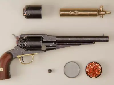 Remington 1858 New Model Army Revolver Low-poly 3D model