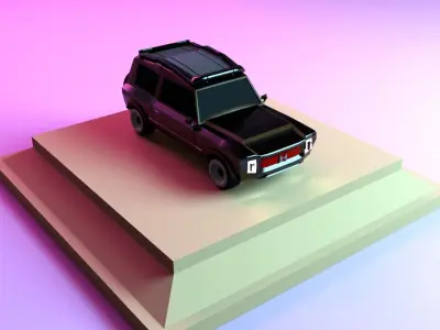 Only SUV car   low poly Low-poly 3D model