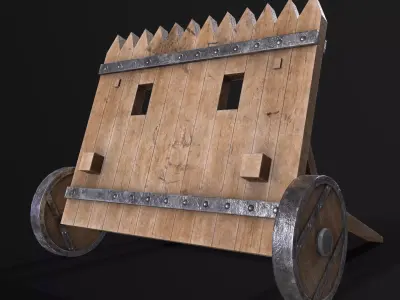 Siege Shield PBR Low-poly 3D model