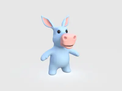 Little animal baby - Donkey cute - Character029  Low-poly 3D model