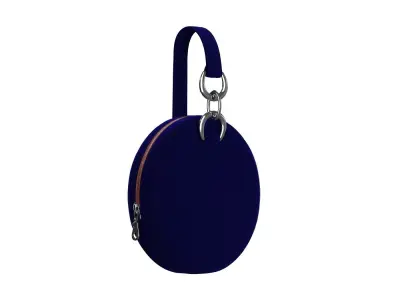 Navy Velvet Tambourine Bag 3D model