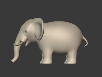 Cartoon Elephant Low-poly 3D model purchase