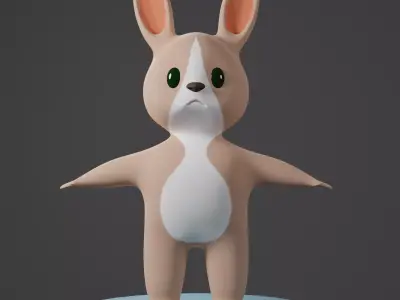 cartoon rabbit 3D model buy