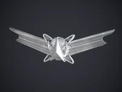 Space Operations Badge Low-poly 3D model