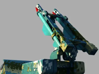 Red flag 12 anti-aircraft missile  red flag missiles 3D model