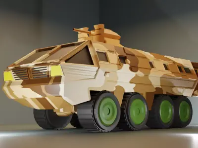 Lazar MRAP Mine Resistant Ambush Protected Armored Vehicle  Low-poly 3D model