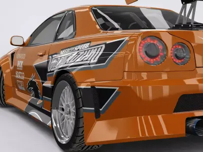 Nissan Skyline GT-R R34 Need for Speed Underground Style 3D model