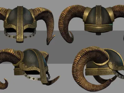 Vikings Helmet Low-poly 3D model