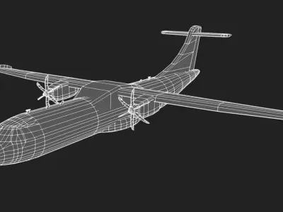 ATR 72 Low-poly 3D model