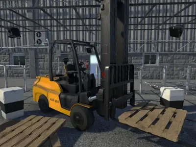 Forklift truck Low-poly 3D model order