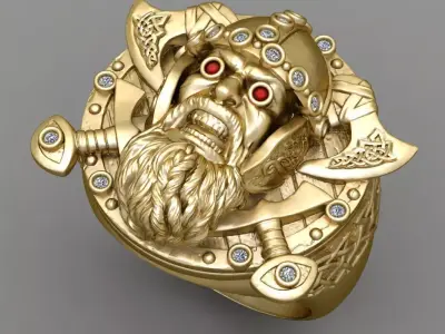 Antique Diamond Ottoman Ring 3D print model