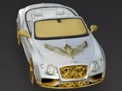 Celestial Gold Luxury Convertible 3D Model Low-poly 3D model