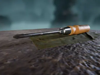 Screwdriver Low-poly 3D model 56