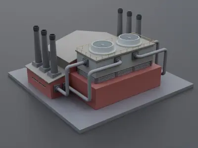 Isometric Factory 1 Low-poly 3D model