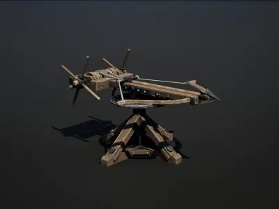 Medieval Siege Weapon - Ballista Low-poly 3D model