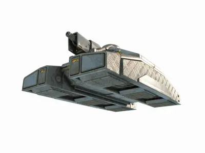 Future sci-fi maglev laser gun tank 3D model