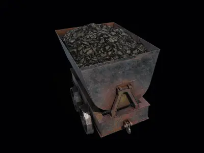 Mining Cart Low-poly 3D model
