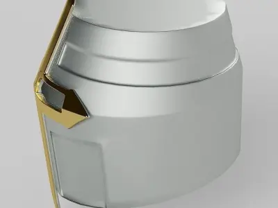 Helmet silver and gold with cross 3D model