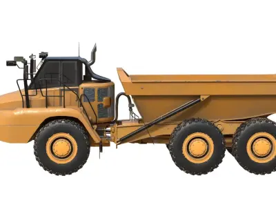 725C2 Three Axle Articulated Truck Low-poly 3D model