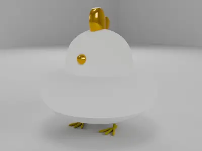 Simplified Chicken Free low-poly 3D model