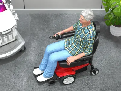  Elderly Man with Jazzy Select Wheelchair 