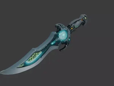 Sci-Fi Energy Core Tactical Dagger 3D model