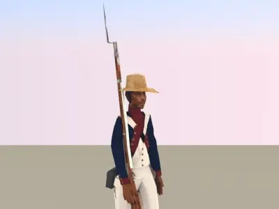 BLACK SOLDIER LOW POLY Napoleonic wars Low-poly 3D model