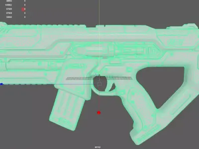 Orange and White Gun 3D model