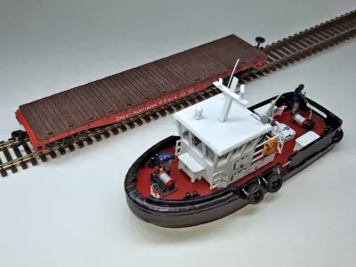 N Scale Tugboat with Sailors 3D model