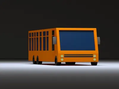 Cartoon Low-Poly School bus vehicle for game-ready 3D model Low-poly 3D model