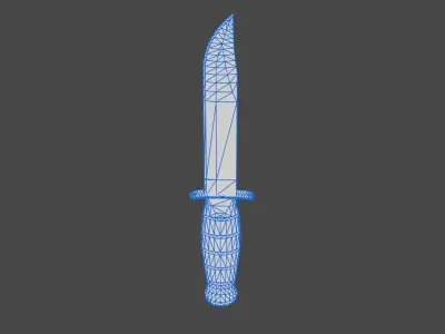 Knife Low-poly 3D model 13