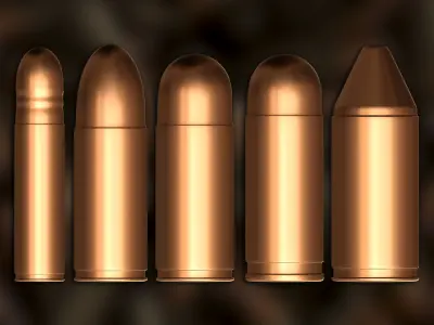 Ammunition And Ammo Base Mesh 3D model