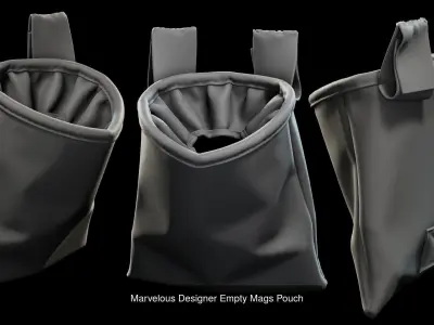 MarvelousDesigner Pouches 3D Model Pack