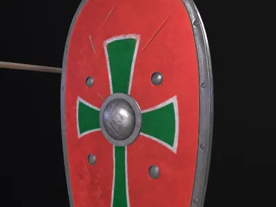shield with cross Low-poly 3D model